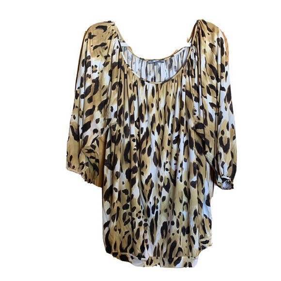 Anne Klein Womens Plus Size 1X Multicolor Print Silk Blouse Top - Picture 1 of 5